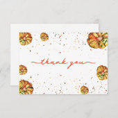 小さなかぼちゃの赤ちゃんシャワーサンキューカード サンキューカード (正面/裏面)