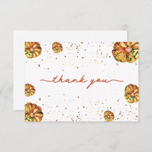 小さなかぼちゃの赤ちゃんシャワーサンキューカード サンキューカード (正面/裏面)