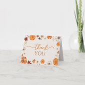 小さなかぼちゃの赤ちゃんシャワーサンキューカード サンキューカード (正面)
