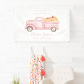 小さなかぼちゃの赤ちゃんシャワーピンクのトラックバナー 横断幕 (インサイチュ)