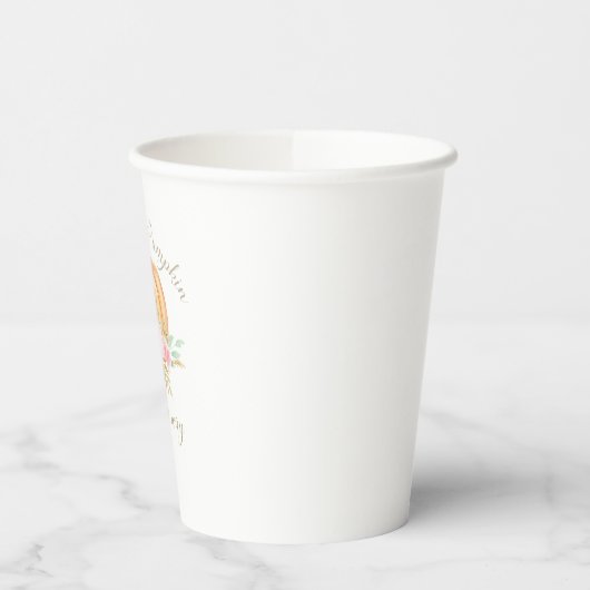 小さなかぼちゃの赤ちゃんシャワーピンクのフローラ 紙コップ (左)