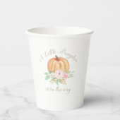 小さなかぼちゃの赤ちゃんシャワーピンクのフローラ 紙コップ (正面)