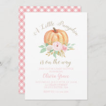 小さなかぼちゃの赤ちゃんシャワーフローラとピンクのプライド