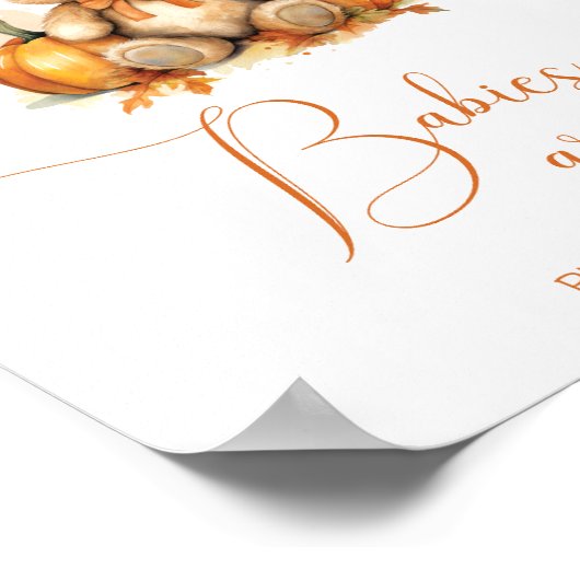 小さなかぼちゃの赤ちゃんシャワーベビーは甘い ポスター (角)