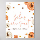 小さなかぼちゃの赤ちゃんシャワーベビーは甘い ポスター (正面)