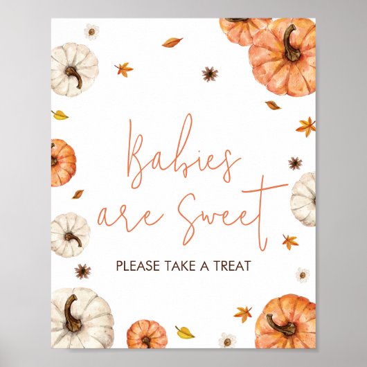 小さなかぼちゃの赤ちゃんシャワーベビーは甘い ポスター (正面)