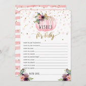 小さなかぼちゃの赤ちゃんシャワーベビー アドバイスカード (正面/裏面)