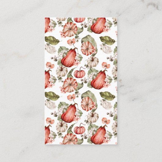 小さなかぼちゃの赤ちゃんシャワーベビー 名刺 (裏面)