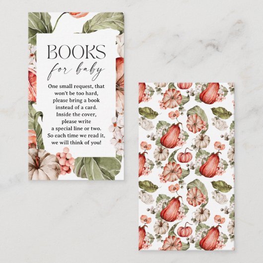 小さなかぼちゃの赤ちゃんシャワーベビー 名刺 (正面/裏面)