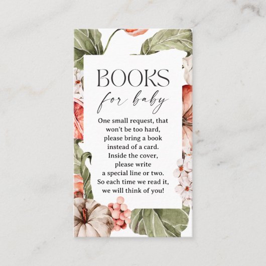 小さなかぼちゃの赤ちゃんシャワーベビー 名刺 (正面)