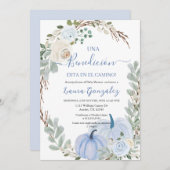 小さなかぼちゃの赤ちゃんシャワーボーイスペインの 招待状 (正面/裏面)