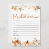 小さなかぼちゃの赤ちゃんシャワー予測カード 招待状 (正面)