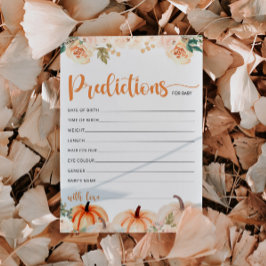 小さなかぼちゃの赤ちゃんシャワー予測カード 招待状