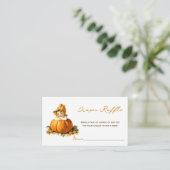 小さなかぼちゃの赤ちゃんシャワー女の子おむつラッフル エンクロージャーカード (スタンド正面)