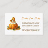 小さなかぼちゃの赤ちゃんシャワー女の子の本ベビー エンクロージャーカード (正面)