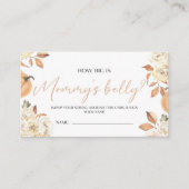 小さなかぼちゃの赤ちゃんシャワー彼女の腹の大きさ エンクロージャーカード (正面)