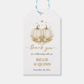 小さなかぼちゃの赤ちゃんシャワー感謝の気持ちを贈ります ギフトタグ (正面)