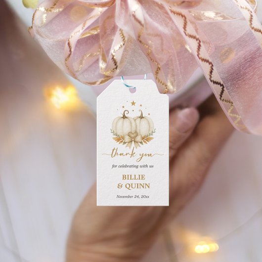 小さなかぼちゃの赤ちゃんシャワー感謝の気持ちを贈ります ギフトタグ