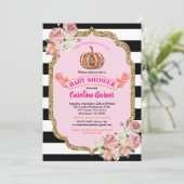 小さなかぼちゃの赤ちゃんシャワー招待ピンク 招待状 (スタンド正面)