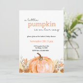 小さなかぼちゃの赤ちゃんシャワー招待状 招待状 (スタンド正面)