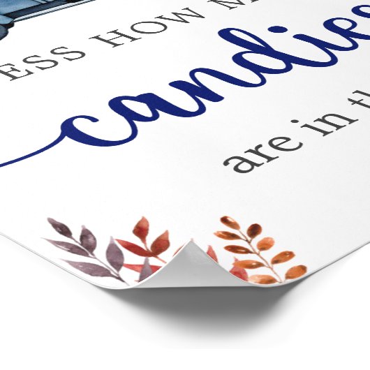 小さなかぼちゃの赤ちゃんシャワー推測ゲームのサイン ポスター (角)