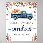 小さなかぼちゃの赤ちゃんシャワー推測ゲームのサイン ポスター (正面)