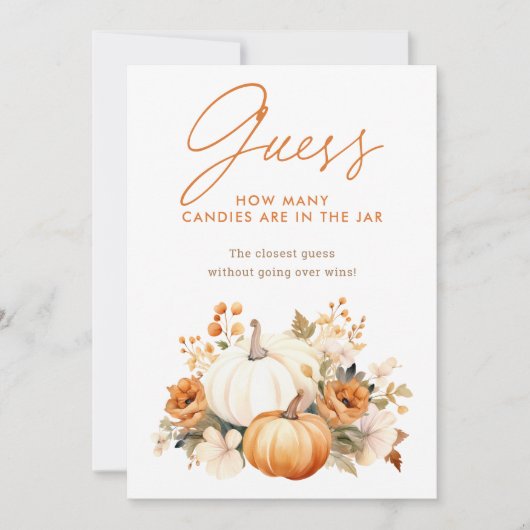 小さなかぼちゃの赤ちゃんシャワー推測試合記号 (正面)