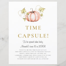 小さなかぼちゃの赤ちゃんシャワー時間カプセルのサイン