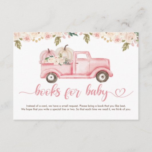 小さなかぼちゃの赤ちゃんシャワー本ベビーチケット エンクロージャーカード (正面)