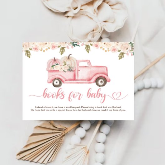 小さなかぼちゃの赤ちゃんシャワー本ベビーチケット エンクロージャーカード