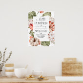 小さなかぼちゃの赤ちゃんシャワー歓迎ポスター ポスター (キッチン)