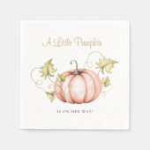小さなかぼちゃの赤ちゃんシャワー水色 スタンダードカクテルナプキン (正面)
