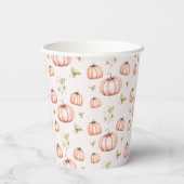 小さなかぼちゃの赤ちゃんシャワー水色 紙コップ (裏面)