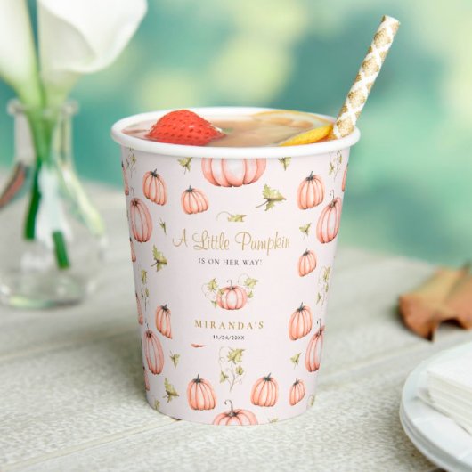 小さなかぼちゃの赤ちゃんシャワー水色 紙コップ