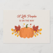 小さなかぼちゃの赤ちゃんシャワー秋の紅葉 アドバイスカード (裏面)