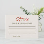 小さなかぼちゃの赤ちゃんシャワー秋の紅葉 アドバイスカード (スタンド正面)