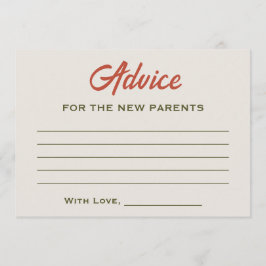 小さなかぼちゃの赤ちゃんシャワー秋の紅葉 アドバイスカード