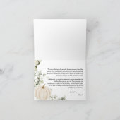 小さなかぼちゃの赤ちゃんシャワー サンキューカード (内部)