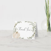 小さなかぼちゃの赤ちゃんシャワー サンキューカード (正面)