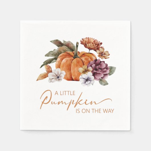 小さなかぼちゃの赤ちゃんシャワー スタンダードカクテルナプキン (正面)