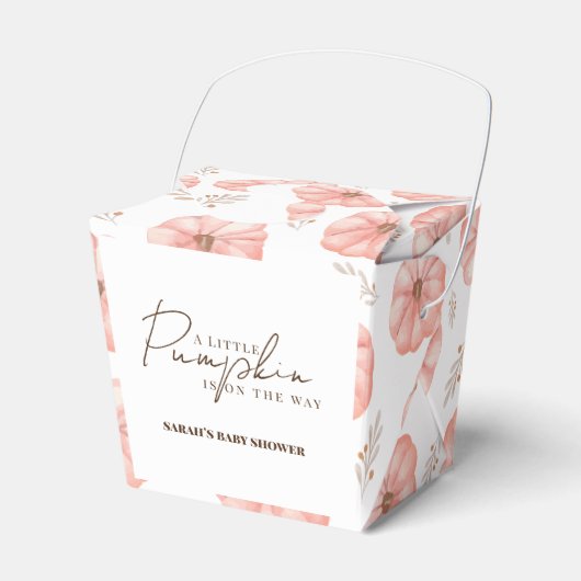 小さなかぼちゃの赤ちゃんシャワー フェイバーボックス (正面サイド)
