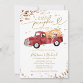 小さなかぼちゃの赤ちゃんシャワー 招待状 (正面)