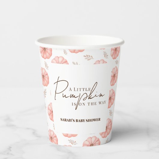 小さなかぼちゃの赤ちゃんシャワー 紙コップ (裏面)