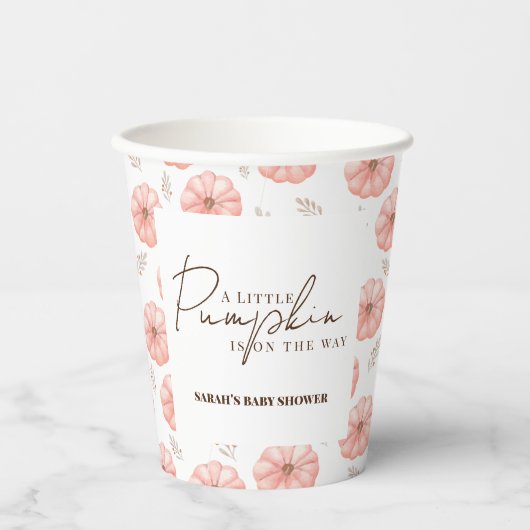 小さなかぼちゃの赤ちゃんシャワー 紙コップ (正面)