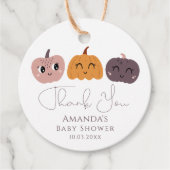 小さなかぼちゃの赤モダンちゃんシャワー フェイバータグ (正面)