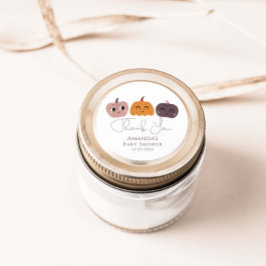 小さなかぼちゃの赤モダンちゃんシャワー ラウンドシール