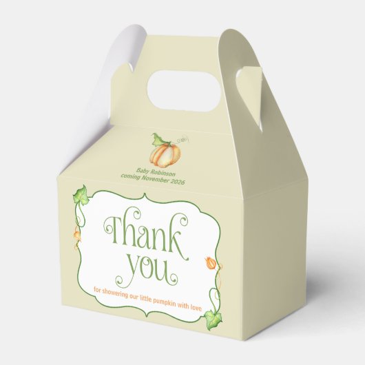 小さなかぼちゃの赤男女兼用ちゃんシャワー フェイバーボックス (正面サイド)