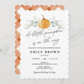 小さなかぼちゃの赤男女兼用ちゃんシャワー 招待状 (正面/裏面)