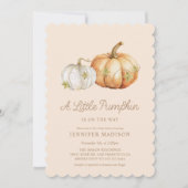 小さなかぼちゃの赤男女兼用ちゃんシャワー 招待状 (正面)