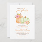 小さなかぼちゃの赤男女兼用ちゃんシャワー 招待状 (正面)